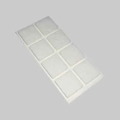 FELTRINI QUADRATI mm 20x20 - Bianco - Blister 10 pezzi. Prezzo per Confezione.