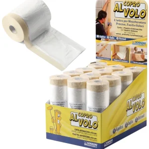 FILM PER MASCHERATURA + NASTRO ADESIVO CM. 55 X 20MT espositore 32 pezzi