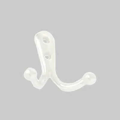GANCETTO PER BAGNO E CUCINA DOPPIO mm 40x19x50 - Ottone lucido. Prezzo per Pezzo.