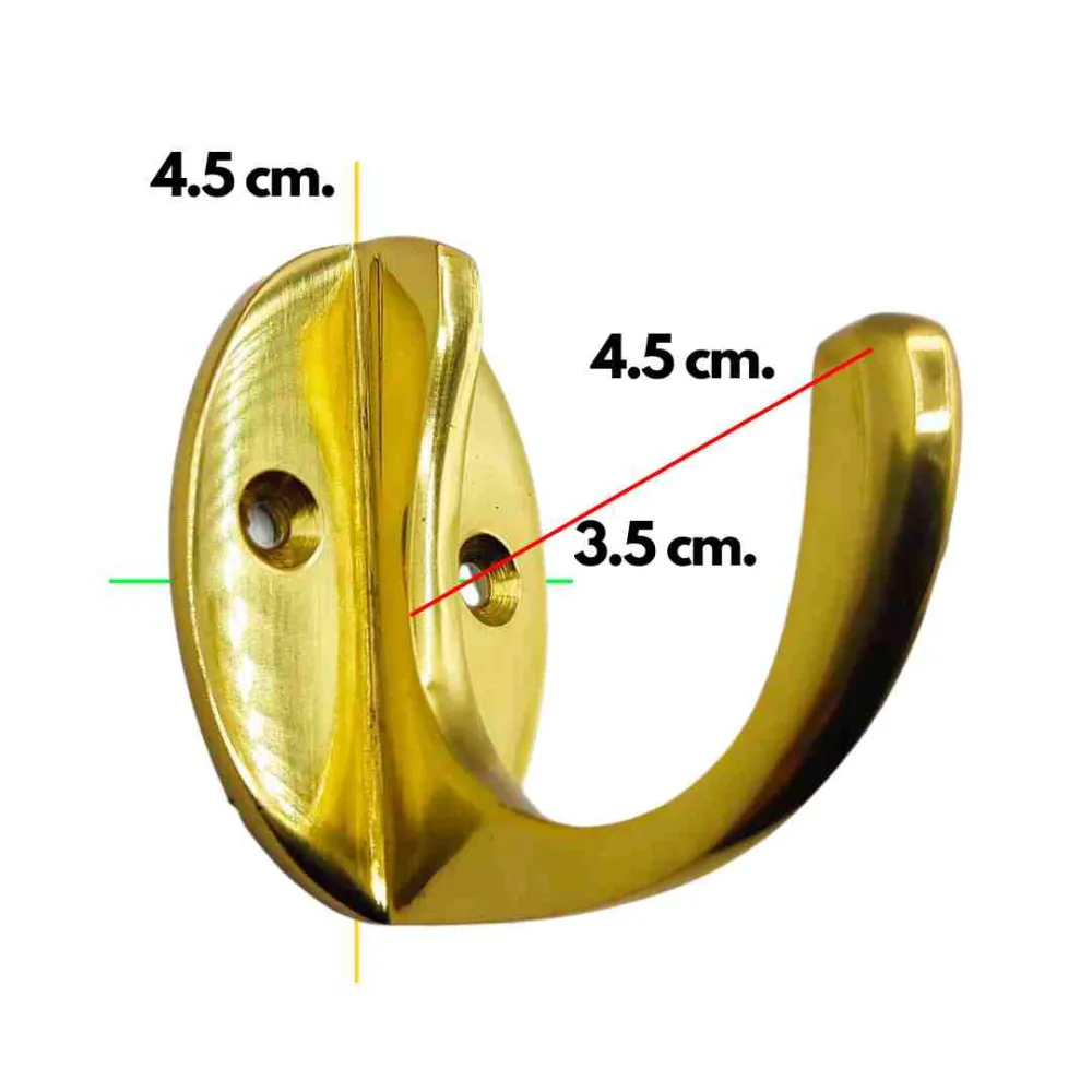 Gancio Appendiabiti Ottone Muro e Pareti con Inserti di Fissaggio - Appendiabiti per: Vestiti, Asciugamani e Accappatoi
