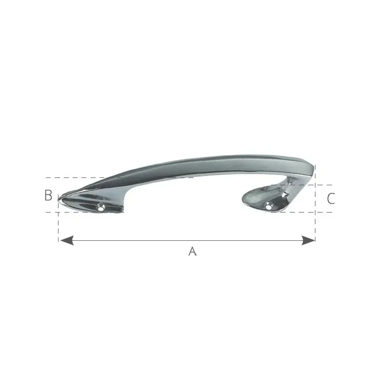MANIGLIA OTTONE CROMATO MM.192