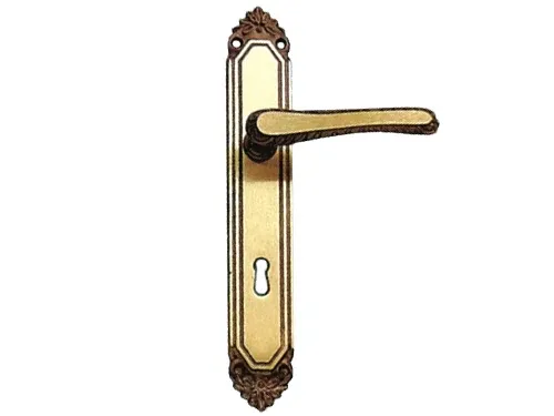 Maniglie ottone bronzato con placca. Prezzo per Pezzo.