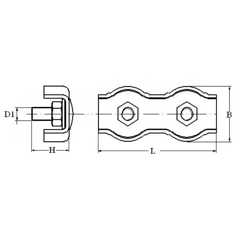 MORSETTO DOPPIO INOX 316 Ø MM.8 - 0606198 - FORNITURE NAUTICHE ITALIANE
