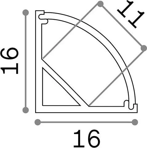 Profilo Ang Tondo Slot Alluminio-Materie Plastiche Cromo 300Cm D16X16