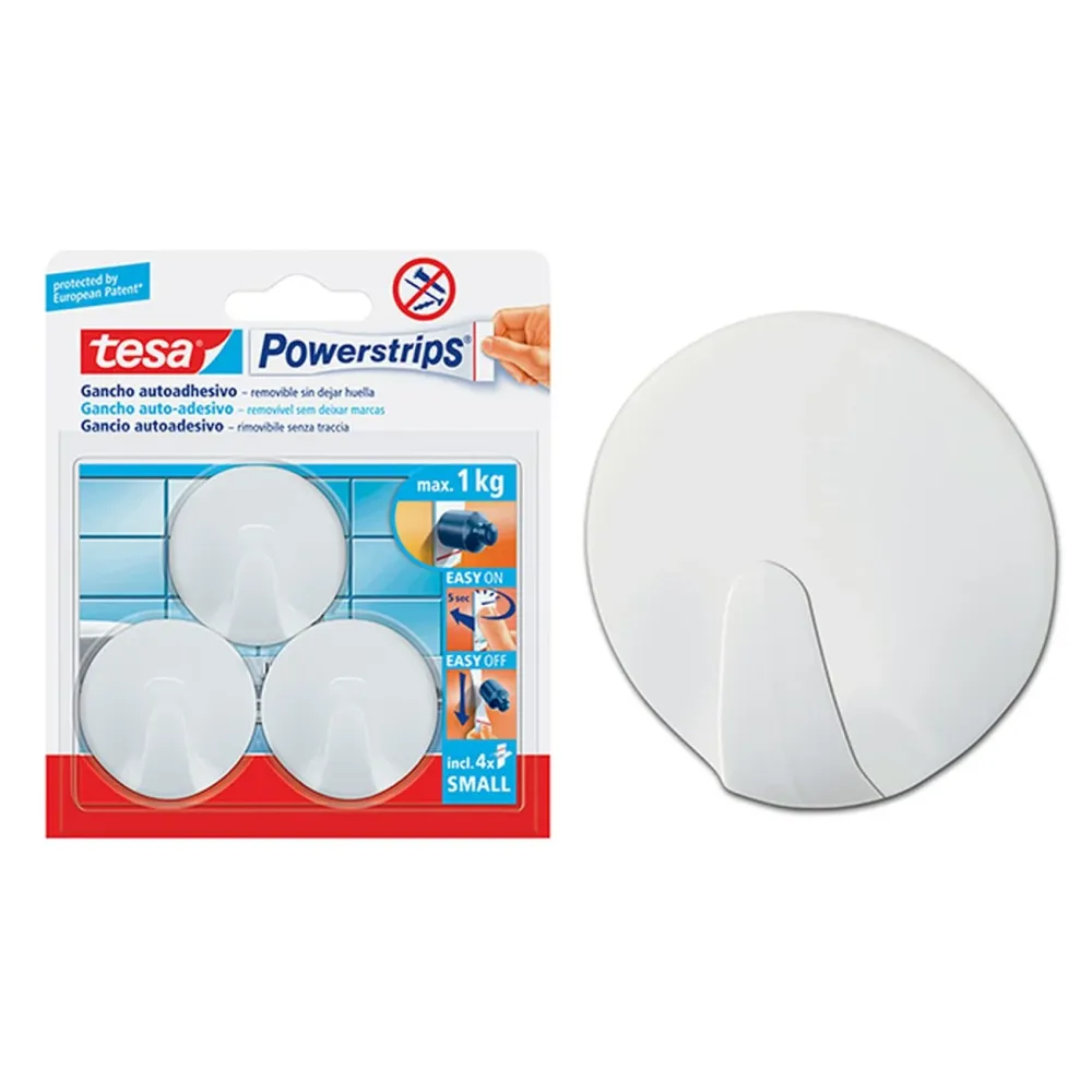 Tesa Powerstrips Ganci Tondi - Adesivi Resistenti e Rimovibili - Pz3