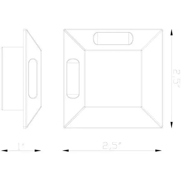 Lumien Micro Light Recessed Square 90 degree 2-Sided Light Accessory