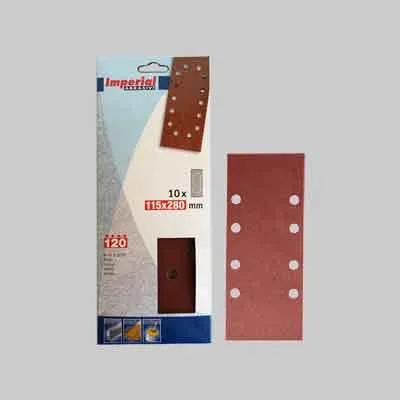 FOGLIO ABRASIVO MM 115X280 Grana 80 - 10 pezzi. Prezzo per Confezione.