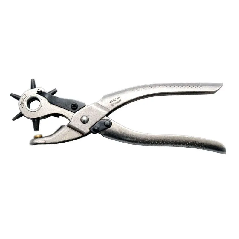 Pinza 6 Fustelle per Fori su Cuoio e Cinture Revolver Tekno - Made Germany