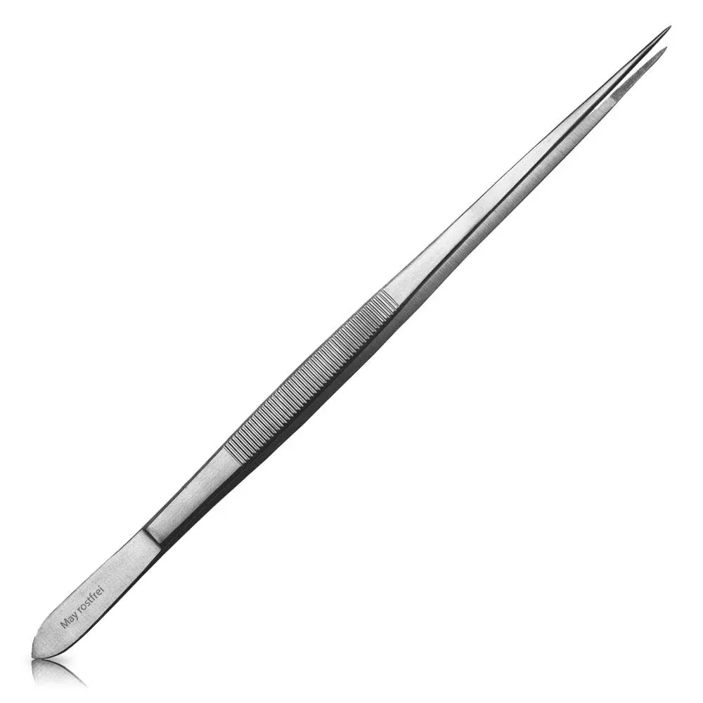 Pinzetta universale 30 cm Pinzetta domestica con punta dritta e fine - scanalata internamente - acciaio inox
