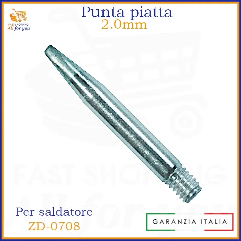 Punta di Ricambio Piatta 2.0mm per Saldatore ZD-0708 (B8-2)