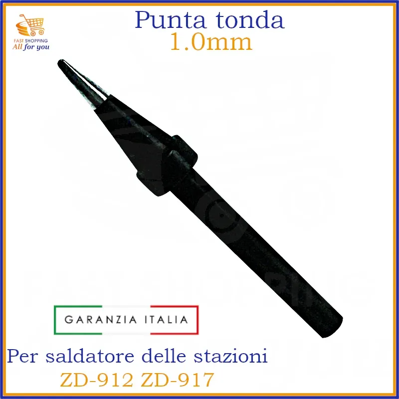 Punta di Ricambio Tonda 1.0mm per Saldatore Stazioni ZD-912 e ZD-917 (N4-1)