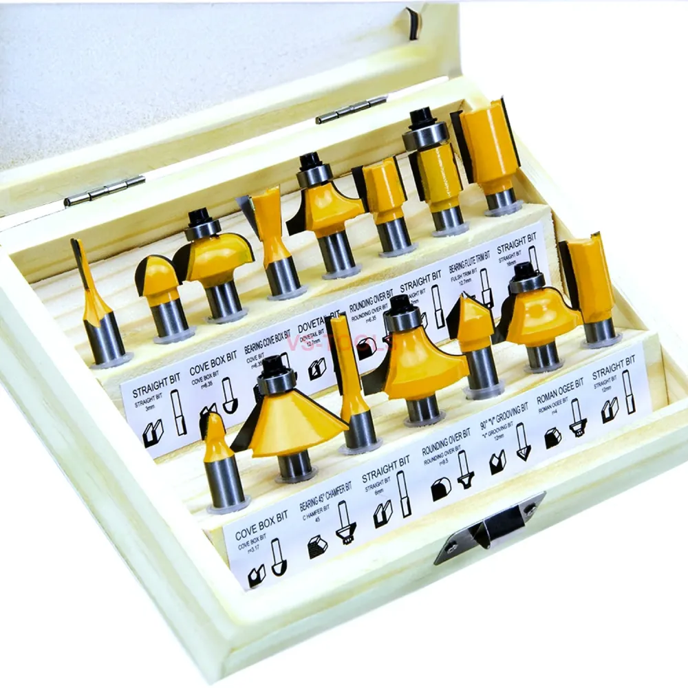 Set 15 Frese Miste Per Legno Con Gambo 8mm