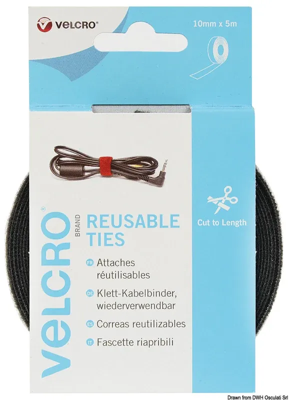 VELCRO® Brand ONE-WRAP® Rotolo mm10 x 5mt nero