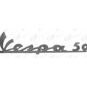 Adesivo nero "Vespa 50" scudo anteriore