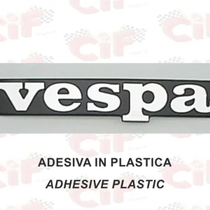 Targhetta scritta fregio "Vespa" plastica scudo anteriore PX Arcobaleno