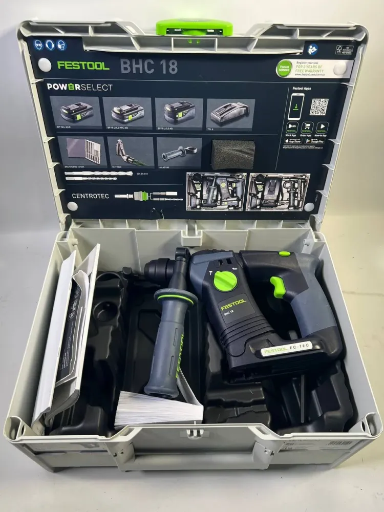 Festool BHC 18 Basic Tassellatore batteria 18V 25Nm / 1,8 J / SDS Plus / Brushless ( 576511 ) + Valigetta Systainer - senz...
