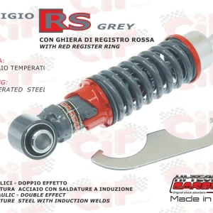 Ammortizzatore anteriore Carbone grigio con ghiera rossa Vespa 50-90-125 ET3