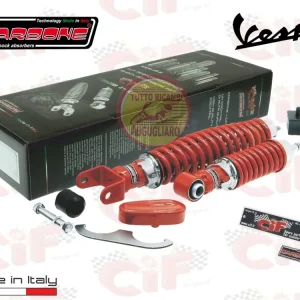 Kit ammortizzatori Carbone rossi regolabili Vespa 50 Special L N R 125 ET3