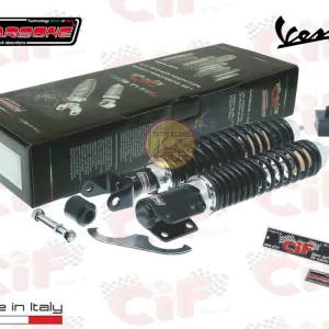 Kit ammortizzatori neri regolabili Carbone Vespa PE PX ARCOBALENO 125 150 200