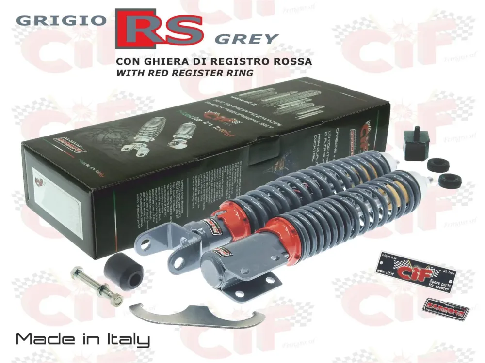 Kit ammortizzatori sport grigi Vespa PE PX ARCOBALENO MILLENIUM T5 125 150 200