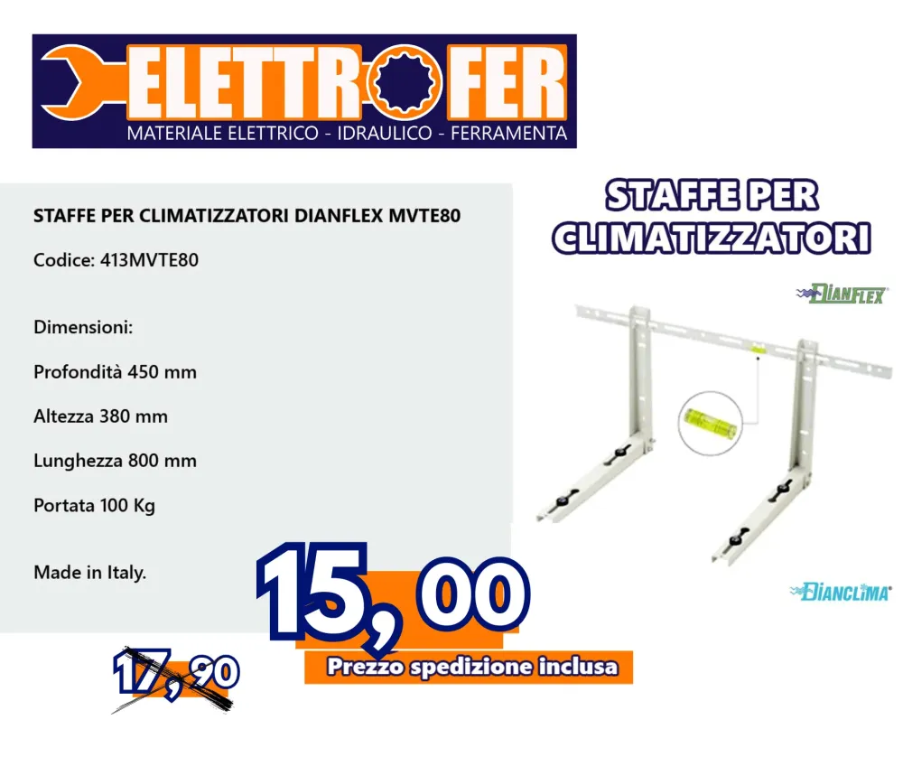 Ventilatore Meccanico STAFFE PER CLIMATIZZATORI DIANFLEX MVTE80