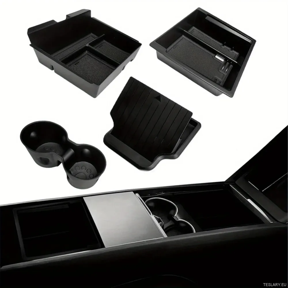 Tesla Model 3+ Highland/Model Y Juniper 4-1 Organizer Kit Console Center Console Organizer, materiale ABS, scatola di stoc...