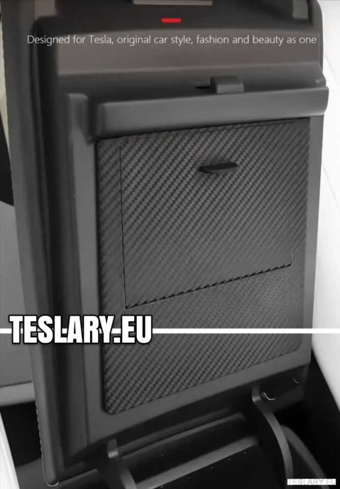 Tesla Modello 3/Y bracciolo stoccaggio nascosto Finitura fibra fibra di carbonio magnetico