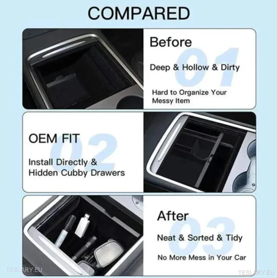 Tesla Modello 3/Y Center Console Front Organizer VAY