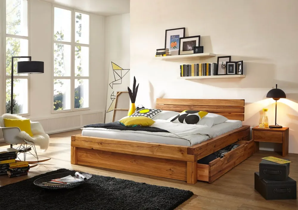 Letto nucleo di faggio 200x200 cm con box letto KRAKAU