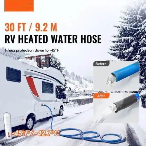 30FT Caldo RV Water Hose-Self-Regulating, Antifreeze Protection to -45°F, BPA & Lead-Free, 5/8" I.D. 3/4" GHT Adapter