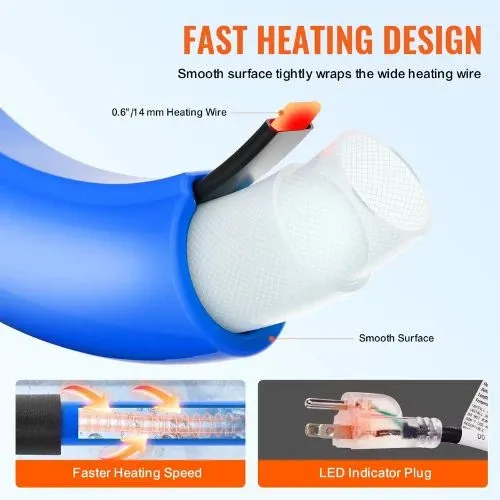 30FT Caldo RV Water Hose-Self-Regulating, Antifreeze Protection to -45°F, BPA & Lead-Free, 5/8" I.D. 3/4" GHT Adapter