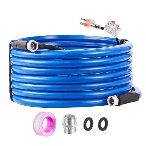 30FT Heated RV Water Hose-Self-Regulating, Antifreeze Protection to -45°F, BPA & Lead-Free, 5/8" I.D. 3/4" GHT Adapter