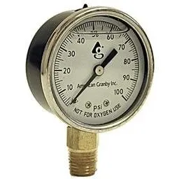 American Granby - EIPG1002-4NL - Water Well Pump Liquid Filled Side Lower Mount Pressure Gauge 0 to 100 PSI, 1/4" MNPT