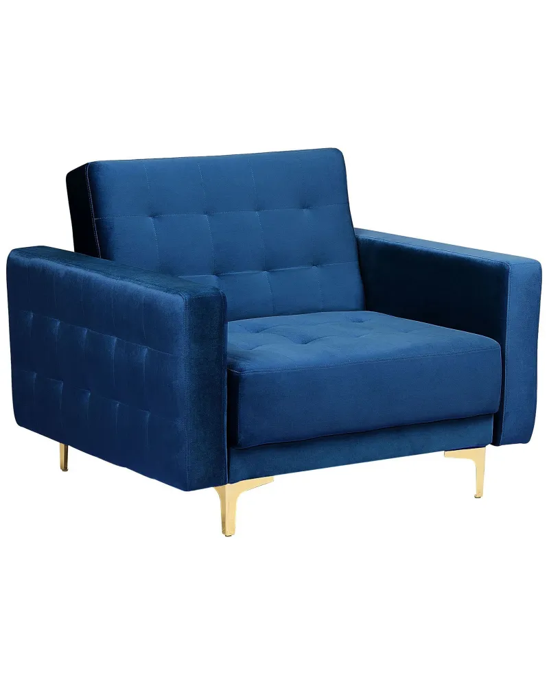 Armchair ABERDEEN Di velluto Navy Blue