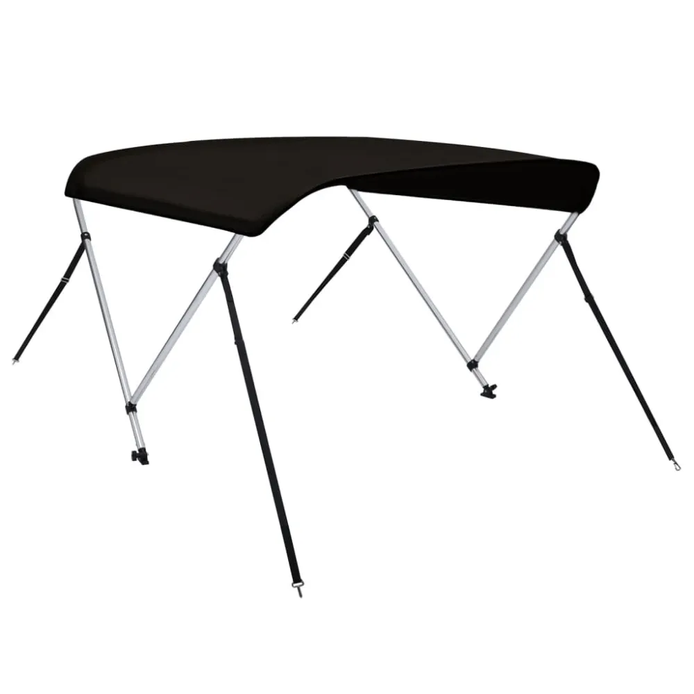 Bimini di Prua con Tendalino 2 Archi Nero 150x120x110 cm