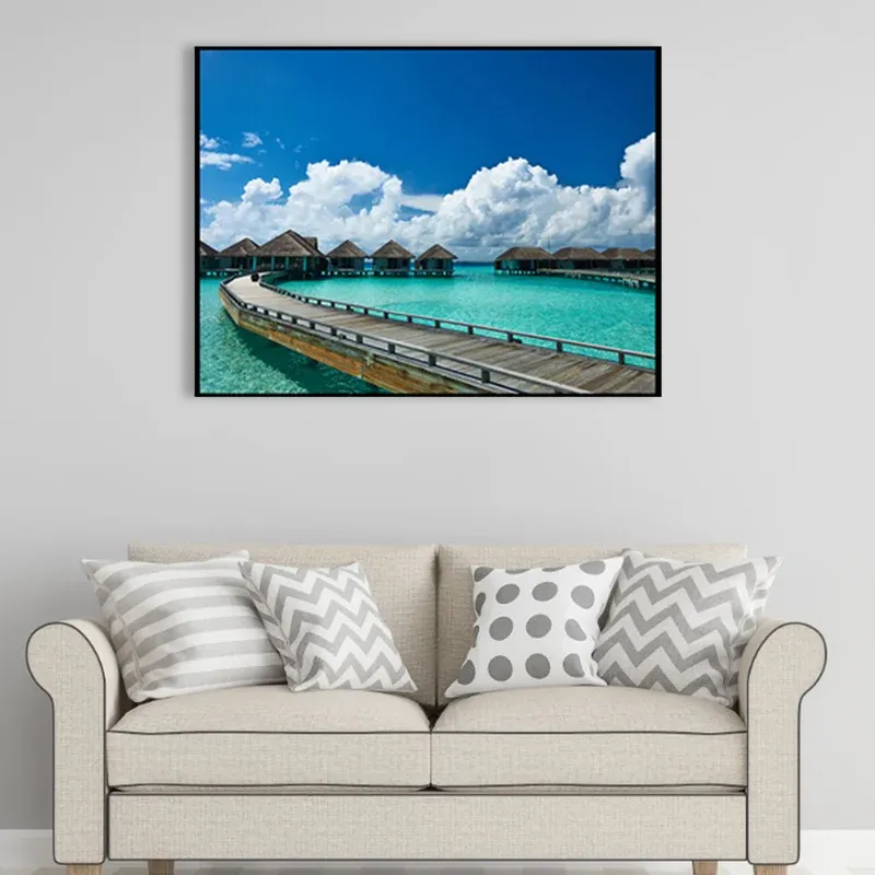Bridge to Sea, decorazione da parete per salotto, con paesaggio contemporaneo, colori pastello