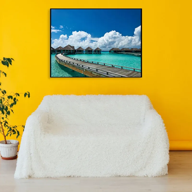 Bridge to Sea, decorazione da parete per salotto, con paesaggio contemporaneo, colori pastello
