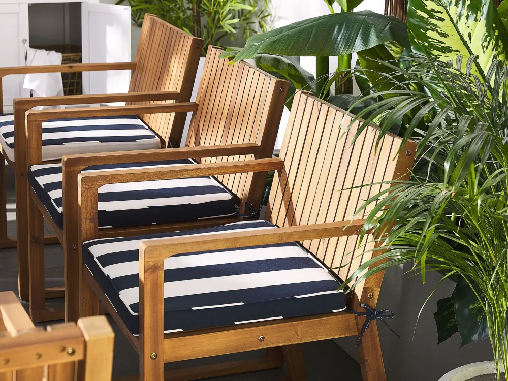 Cuscino blu navy righe per sedia SASSARI