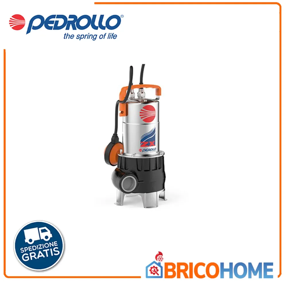 Elektrische Tauchpumpe PEDROLLO ZXm1A/40 VORTEX zur Entwässerung von Senkgruben und Abwässern Online Sale
