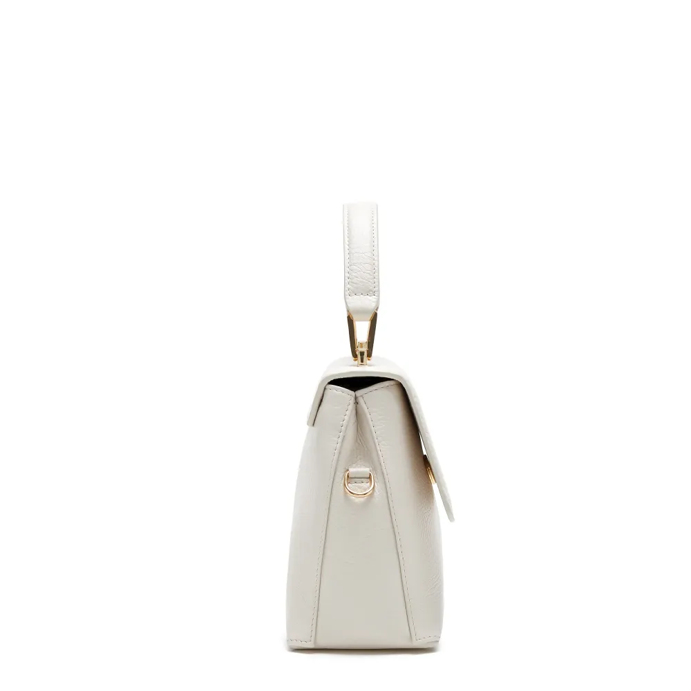 Femme Solido Heline, borsa pelle di vitello color crema
