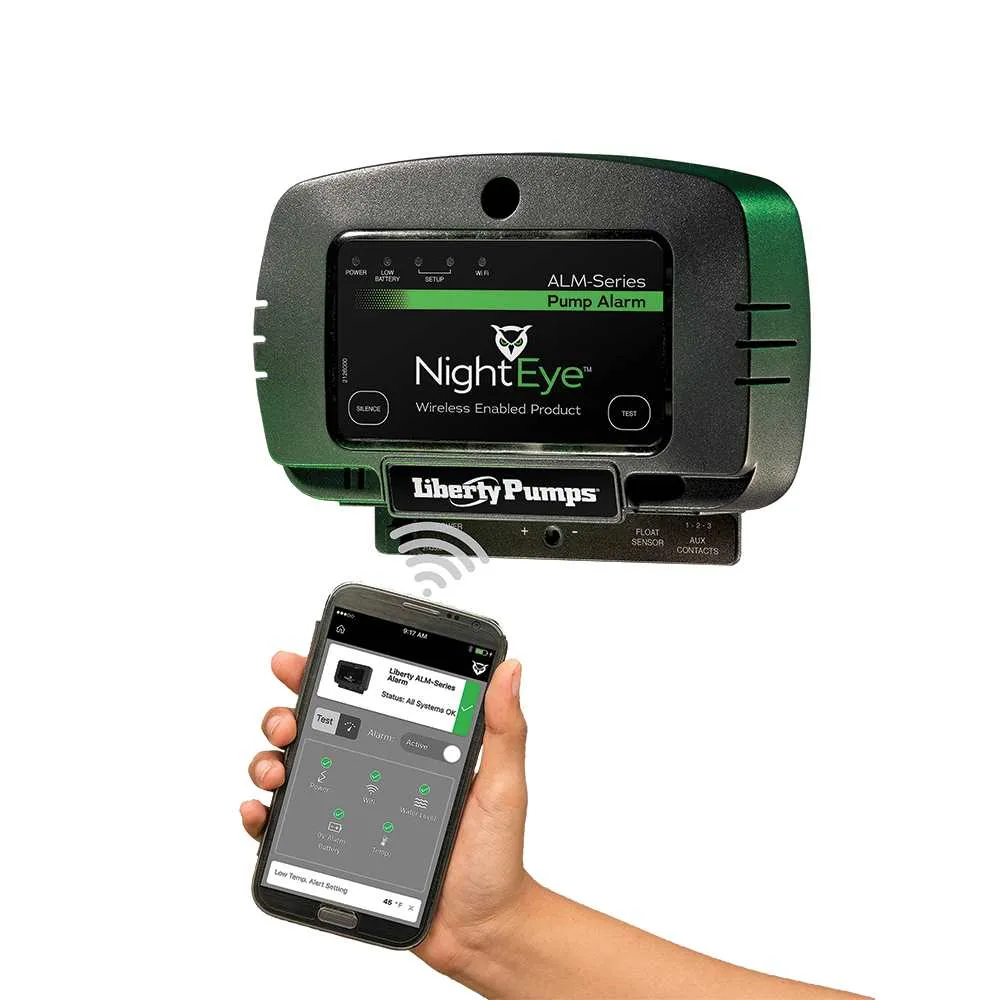 Liberty ALM-2-1-EYE NightEye® Cordless Pump Alarm — Wide-Angle Float, 10' Cord