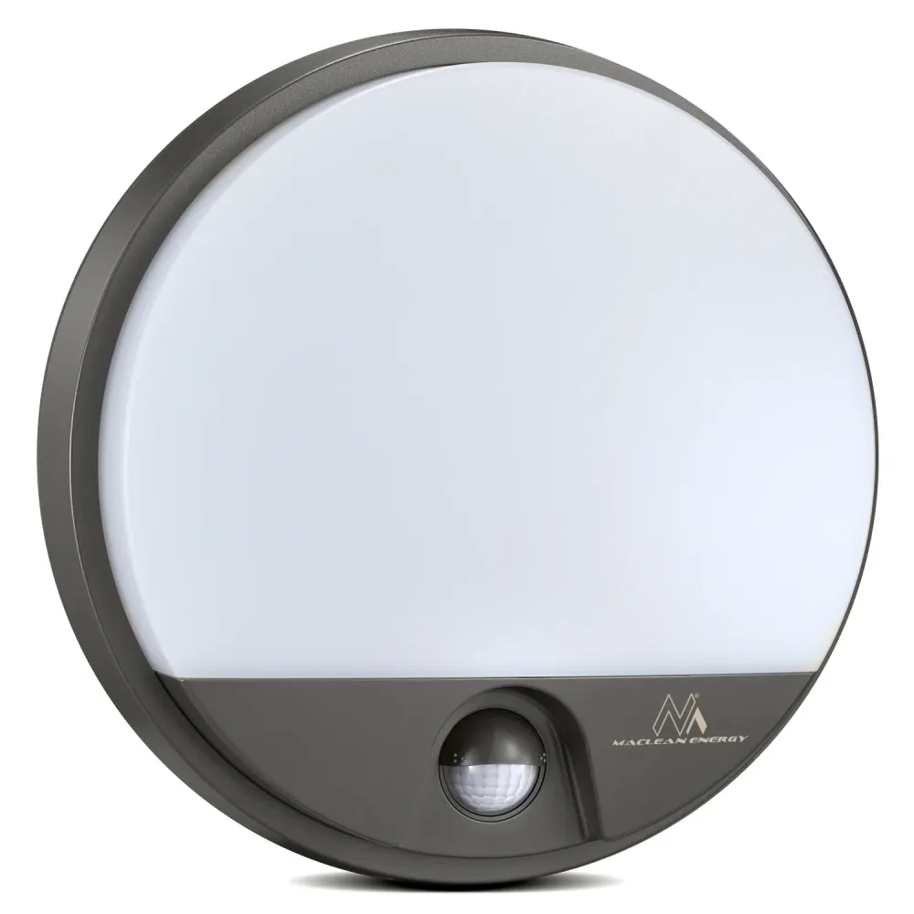 Maclean Energy MCE291 GR LED Lamp Infrared Motion Sensor Twilight Sensor tenuta d'acqua 1100lm 15W IP54