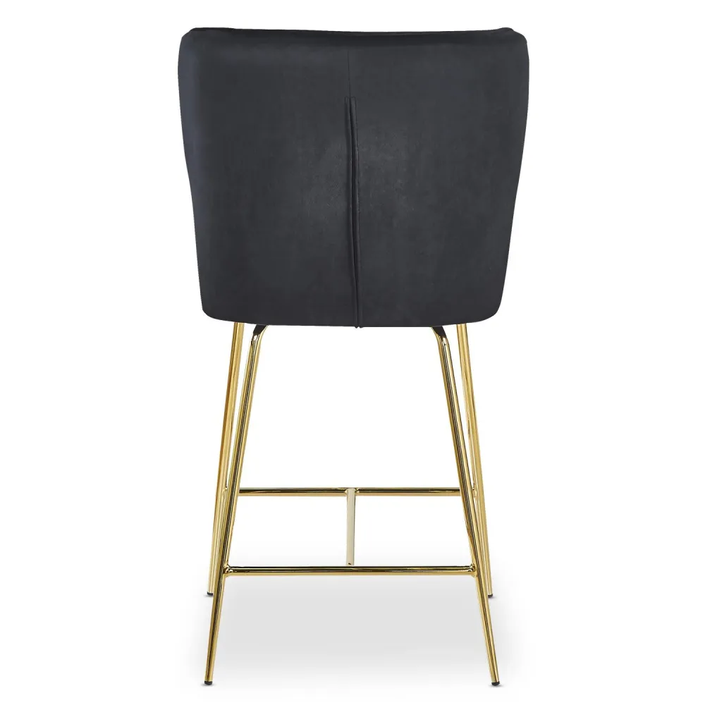 Sedia da bar Elsa Gold velluto nero