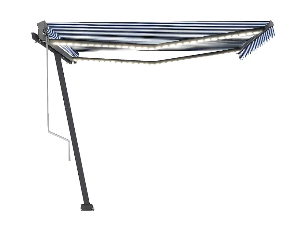 Tenda automatica con sensore vento/LED 400x300 Blu e bianco