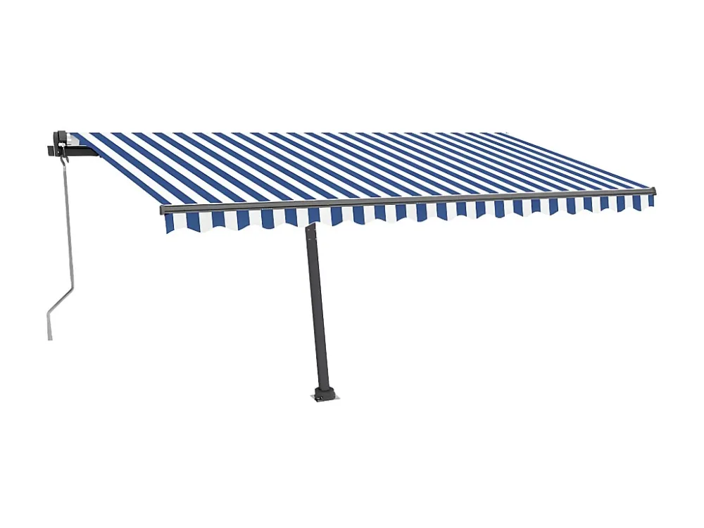 Tenda automatica con sensore vento/LED 400x300 Blu e bianco