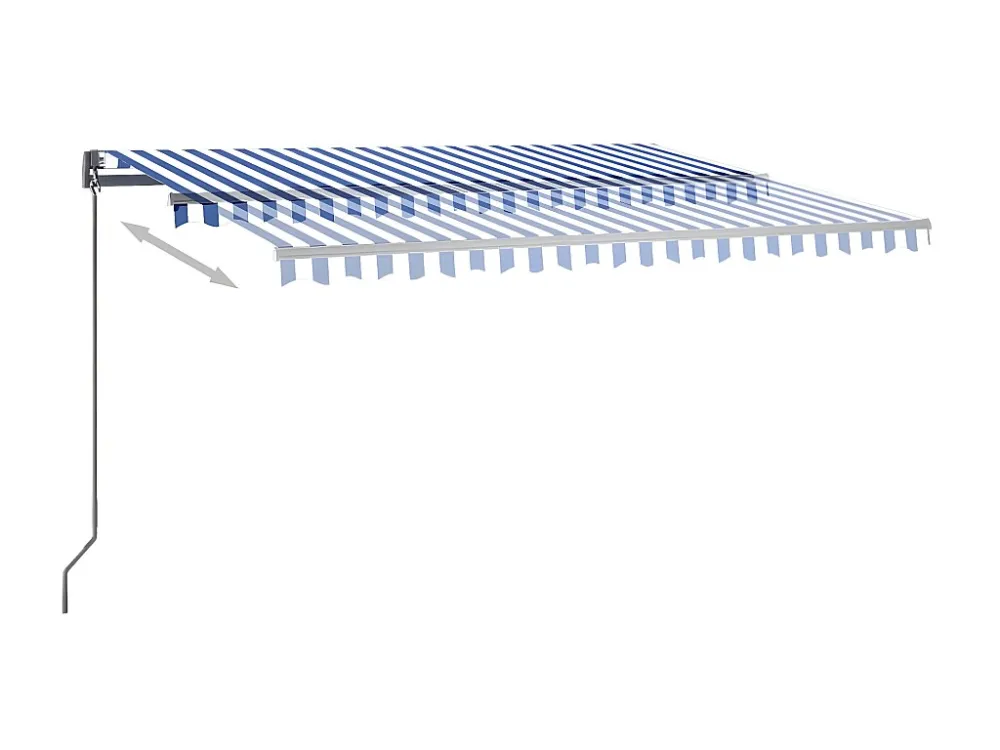 Tenda automatica con sensore vento/LED 400x300 Blu e bianco