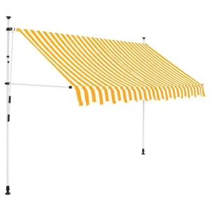 Tenda retrattile Ganuel 300 Strisce arancioni e bianche