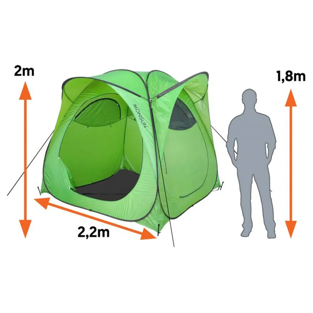 Tourist spacious tent floor Monsun LXMS1, di poliestere fabric, waterproof material, functionality and comfort