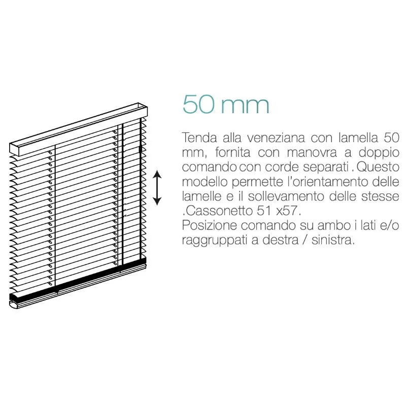 Veneziana Metallo luminoso 50mm Tenda Corda con Nastro PVC