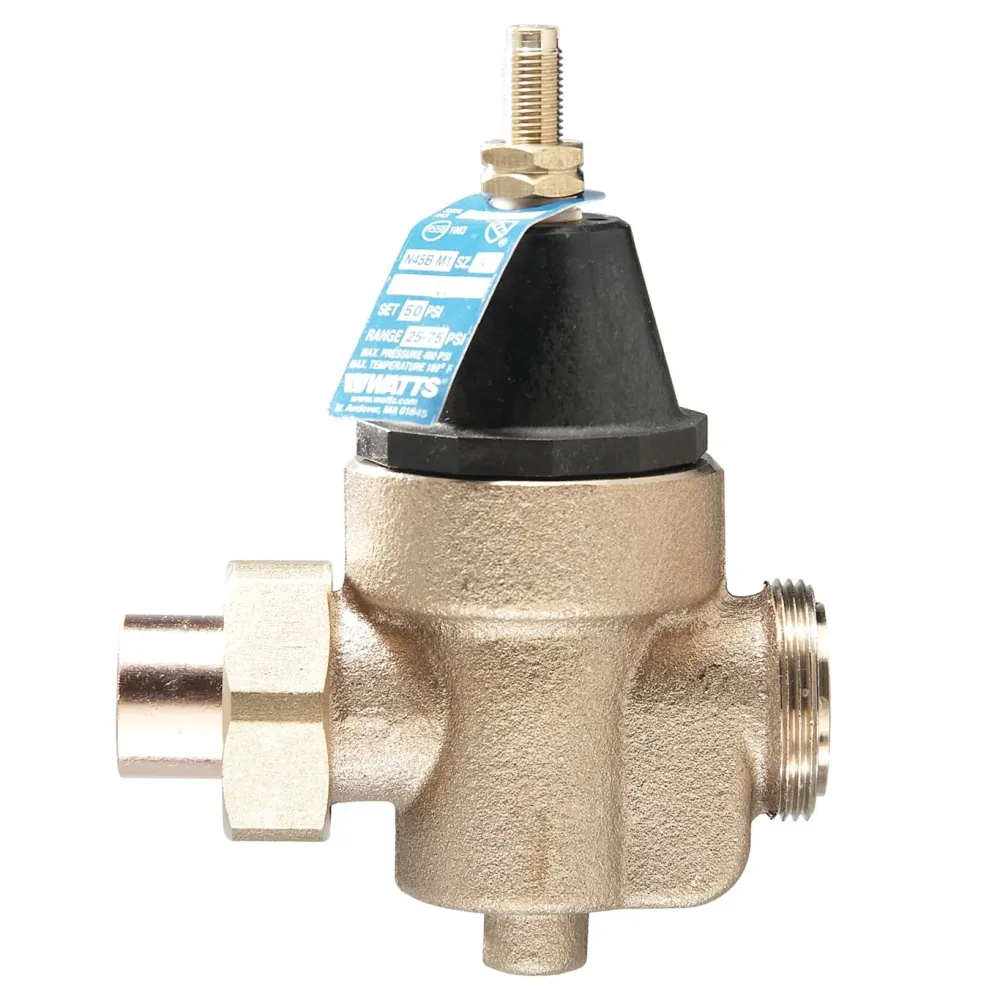 Watts LFN45BM1-U-S 3/4 3/4 Lead Free Water Pressure Reducing Valve, Solder Union x FPT, Adjust 25-75 psi, Max Work 400 psi...